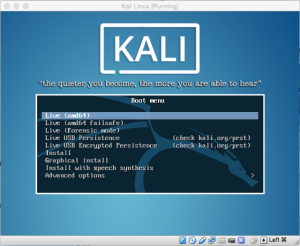 Startup Kali Linux v2.0